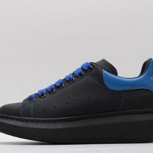 ALEXANDER MCQUEEN black oversized sneakers with blue heel