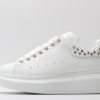 ALEXANDER MCQUEEN oversized white sneakers with silver-finished hammered stud