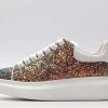 ALEXANDER MCQUEEN Shell glitter lace-up sneaker