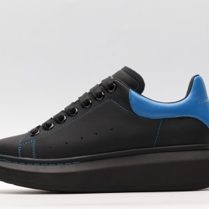 ALEXANDER MCQUEEN black oversized sneakers with blue heel